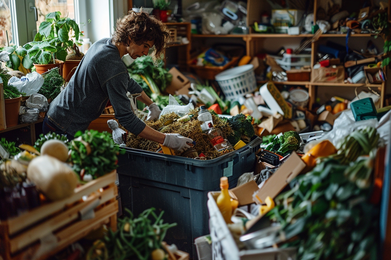 Benne de débarras chargée de vieux meubles et déchets lors d'un débarras maison efficace à Meaux